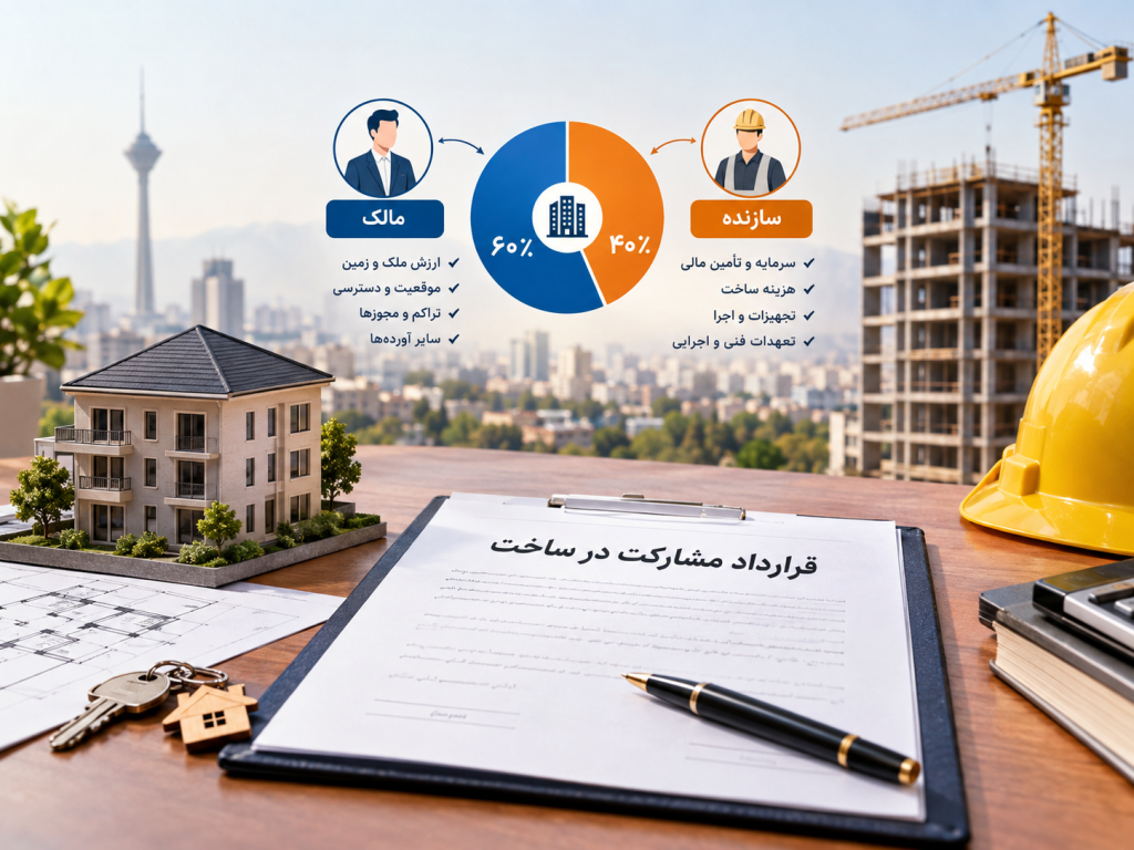 سهم مالک و سازنده در مشارکت در ساخت چگونه تعیین می‌شود؟ و نکات حقوقی نگارش قرارداد در آکادمی ایران کارگاه
