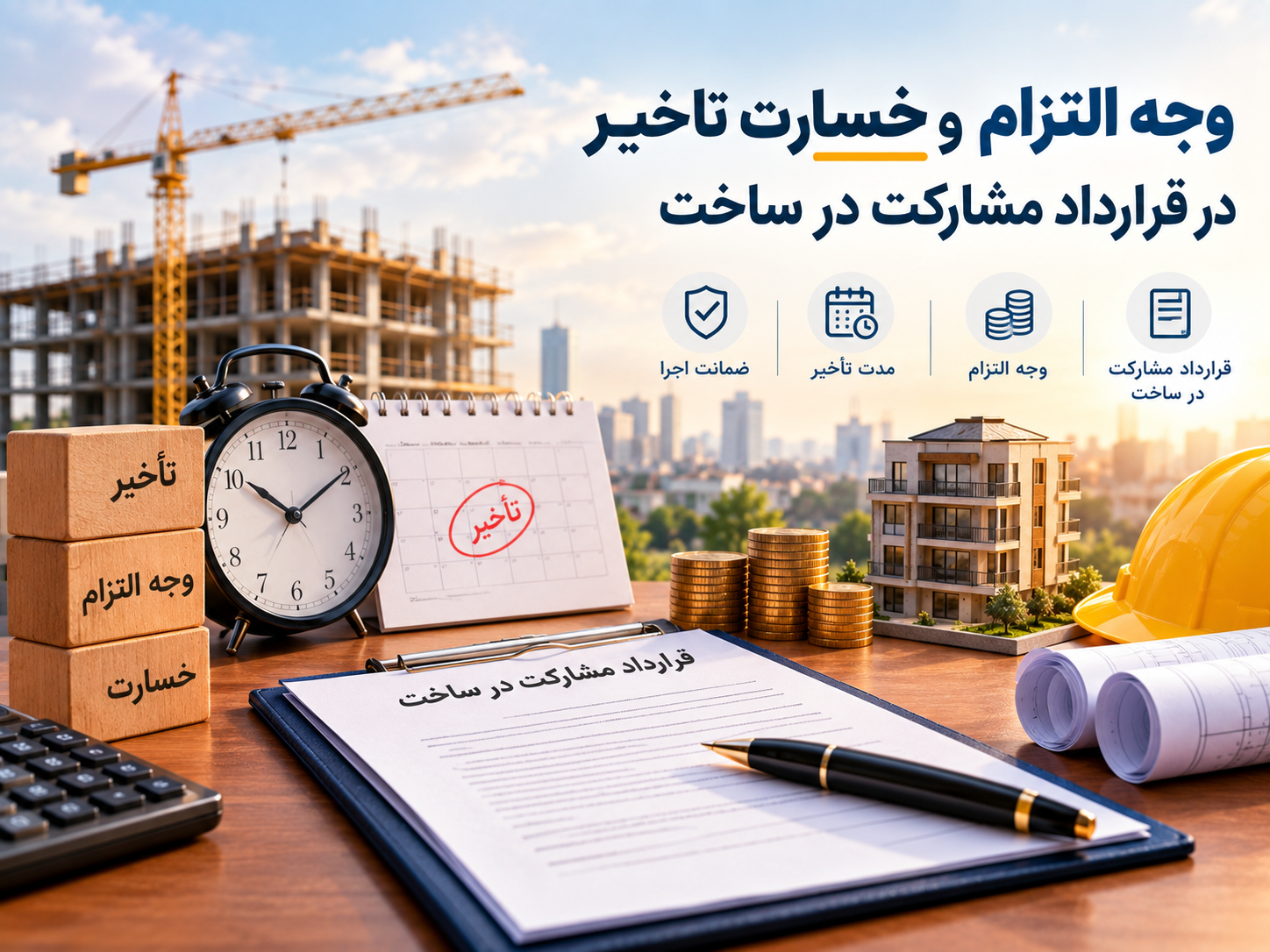 نحوه تعیین وجه التزام و خسارت تأخیر در قرارداد مشارکت در ساخت