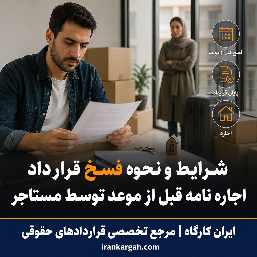 شرایط و نحوه فسخ قرارداد اجاره نامه قبل از موعد توسط مستاجر