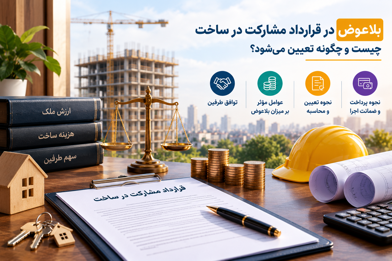 نحوه محاسبه بلاعوض در قرارداد مشارکت در ساخت چیست