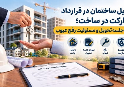تحویل ساختمان در قرارداد مشارکت در ساخت؛ صورت‌جلسه تحویل و مسئولیت رفع عیوب