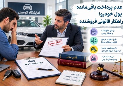 عدم پرداخت باقی‌مانده پول خودرو؛ راهکار قانونی فروشنده و نکات حقوقی کلیدی در آکادمی ایران کارگاه