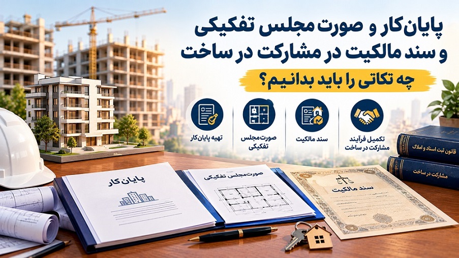 پایان کار و صورت مجلس تفکیکی در مشارکت در ساخت